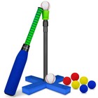 Adjustable T-ball Set For Kids 3-8  Soft Foam Bat   Tee  8 Colorful Balls  Indoo