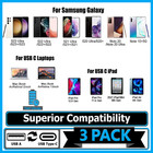 3 Pack Type C Usb A 6ft 90 Degree Fast Charger Cable Quick Charging Cord L Shape