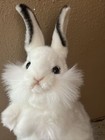 Hansa Plush Bunny Rabbit Standing Upright White Realistic Fluffy Plush 2010 13 