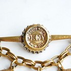 Dkny Vintage Bottle Cap Charm Brooch Gold Tone Logo Donna Karan New York Pin