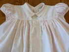 Vtg Children s Baby Girl Dress Pink On Pink Striped White Lace Baby Togs Clothes