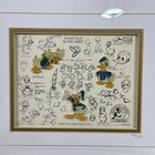 Walt Disney Imagineering Donald Duck Model Sketch Sheet Pin Set  3  Framed