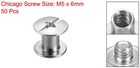 50set M5 X 6mm Chicago Screw Metal Stud Screw Rivets Leather Silver