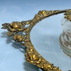 Vintage Globe Regency 24kt Gold Plated Vanity Mirror Tray   3 Perfume Bottle Set