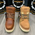 Men s Soft Work Boots Genuine Leather Oil Resistant Round Toe Lace Up Botas  313