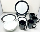 Corelle Livingware Urban Black 16 Piece Dinnerware Set Retired New