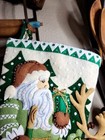Finished 18  Felt Christmas Stocking Nordic Noel Handmade  Fully Lined  Pocket
