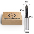 1 4  Right Hand Through Hole Boring Bit  5 Pk  - 10mm Shank - Yonico 44114r-5pk
