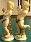 Rare Antique Kpm Berlin Bacchus Figurine     2 Boys  Grapes   Flowers     German Por