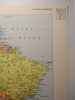 1960 s Vintage South America Atlas Map - Old Antique Rand Mcnally World Atlas