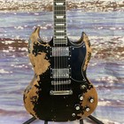 Hot Sale Sg Black Vintage Relics Electric Guitar Hh Pickups Mahogany Body Neck