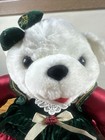 1998 Christmas Snowflake Teddy White Teddy Bear Red Green Velvet Outfit 12   