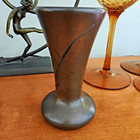 Heintz Metal Arts Sterling Silver On Bronze Iris Motif Vase 6 75   Art Nouveau