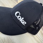 Coca-cola Black Mesh Snapback Hat Soda Theme Advertising Cap Adjustable Bill