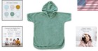 Eco-friendly Sage Hooded Towel For Kids - 100  Organic Cotton  Machine Washable