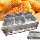 3 Pans Food Warmer Steam Buffet Counter-top Gas Fryer Steam Table Commercial 6l