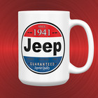Vintage Since 1941 Jeep Sign Emblem Logo Large 15 Oz  2 Sided Ceramic Mug