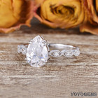 Solid 14k White Gold Moissanite Solitaire Engagement Ring Pear Cut Vvs1 2 25 Ct