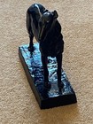 Rare Large Antique Boroi Russian Wolfhound Dog Model Bronze   Cast Iron Signed