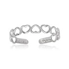 Real 10k Or 14k Yellow Or White Gold Polished Open Hearts Toe Ring - Heart Toe