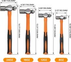 Hfs r   Ball Peen Hammer Set  8 12 16 24oz  Blow Striking Ball Pein Hammer