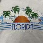 Vintage 90s Kids Sweatshirt Florida Beach Sunset Pullover White Size Large