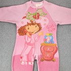 Strawberry Shortcake Fleece Sleeper Kids Size 4 Pink Vintage 2004 Pajama