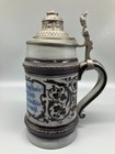 Antique Lidded Patriotic 1 Liter German Beer Stein