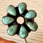 Hair Stick Pin Sterling Turquoise 4in Handmade  Ornament Bun Twist Southwest Usa