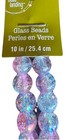 Pink Blue Czech Glass Crackle Beads Ab Finish 8mm Qty 34