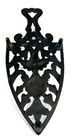 Vintage Cast Iron Footed Trivet With Handle - Arrowhead Triangle 9 