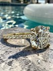 Lab Created 3 63 Ctw Round Brilliant Pav   Ring     14k Yellow Gold 
