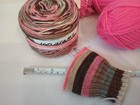 Lot Of 12 Yarns Pinks Wool Blends Striping Ombre Variegated Destash Knit 2  Lbs