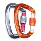 25kn Aluminum D-shape Carabiner Screw Locking Hook Rock Climbing Caving Rescue