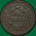 1844 Braided Hair Large Cent Almost Uncirculated Au Coin  37103