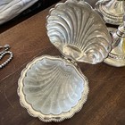 E   Jl England Vintage Silver Plated Shell Caviar Trinket Dish Removable Glass