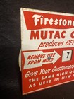 Firestone Tires Sign Vintage Rare Petroliana Advertisement