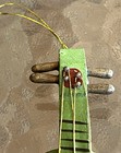 Vtg Four-string Banjo Handmade painted Instrument Wooden Christmad Ornament