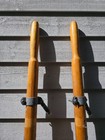 Vintage Old Blonde Wooden Oars Paddles With Oarlocks  Moose Point  Measures 84 