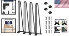 4 Pcs 22 Inch Hairpin Table Legs  Black Alloy Steel For Coffee side Table