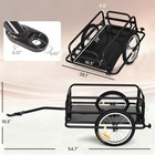 Foldable Bike Cargo Trailer Bicycle Cart Wagon With Hitch  Black