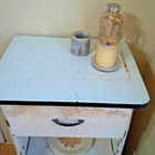 Antique Vintage Metal Mid Century Cabinet Plz Read Drawer Sticks