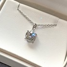 Round Vvs1 Moissanite Solitaire Pendant With Necklace - 925 Silver Or 14k Gold