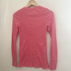 Nollie Womens Top Small Waffle Knit Pink Long Sleeve Crew Thermal Layering Ski  