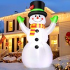 Giant 7 Ft Snowman Inflatable Outdoor Decor With Led Lights - Weatherproof Xmas