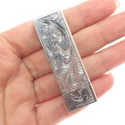 800 Silver Antique Art Deco Real Turquoise Engraved Tube Slide Lipstick Case