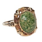 Vintage Mid-century 10k Gold Turquoise Or Variscite Ring
