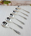Set Of 6 Queen Bess Ii Silverplate Gumbo Soup Spoons - Free Shipping