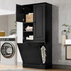 68  Tall Storage Cabinet Flip-out Basket 2 Doors Adjustable Shelves Bathroom