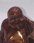 Brown Wooden Tabletop Home Decorative Chinese Carved Laughing Buddha Statue